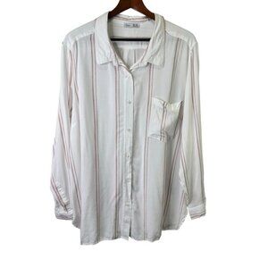 Dex Striped Button Down Shirt Size 3x 100% Rayon